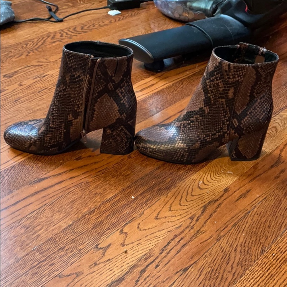 a new day Brown Snake-Print Ankle Boots - Picture 3 of 4